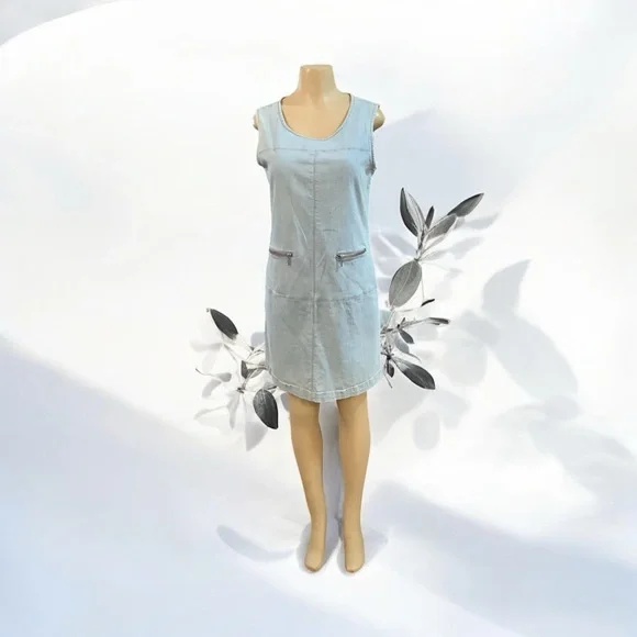white christmas dresses Chloe Denim Mini Dress Blue – VRG GRL main image 1
